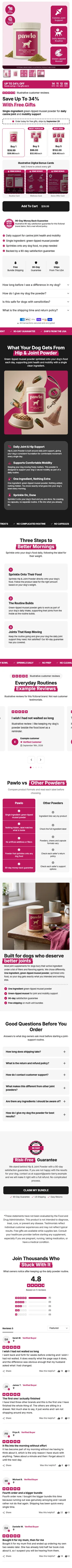 Template 6: Hip & Joint Powder