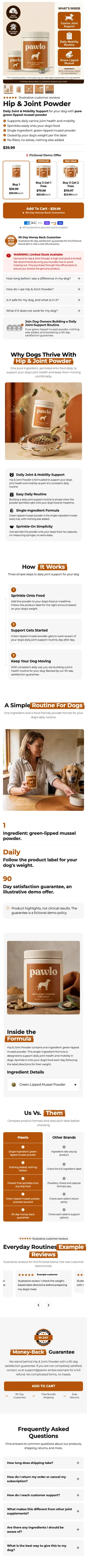 Template 3: Hip & Joint Powder