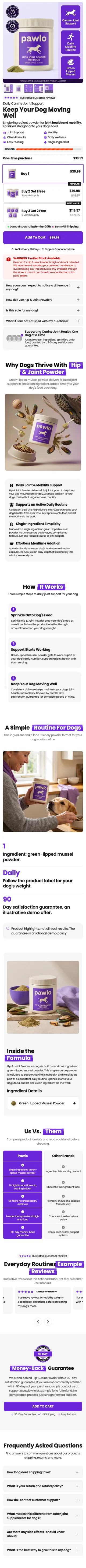 Template 4: Hip & Joint Powder