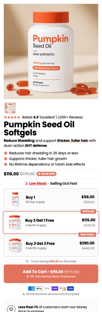 Template 3: The full landing page: bundles, subscription, guarantee, and every proof section